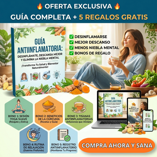 Guia antinflamatoria: reduce el dolor y recupera tu energia y vitalidad + 5 bonos